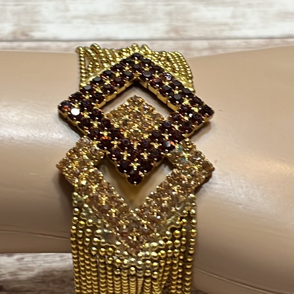 Gold & Bronze Gems Geometric Bracelet